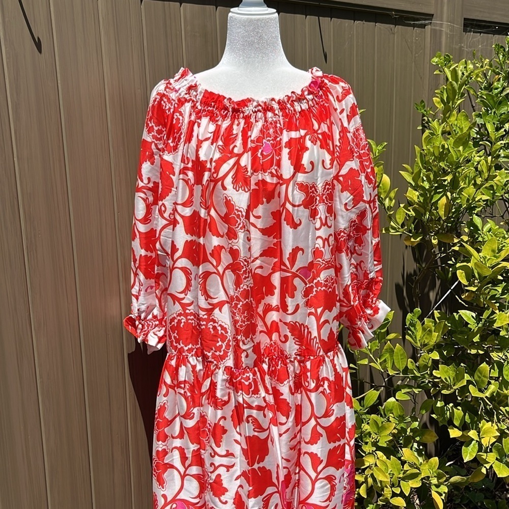 Anthropologie Delfi Women's Sasha Off-The-Shoulder Maxi Dress Large Wedding NWT - Picture 5 of 16